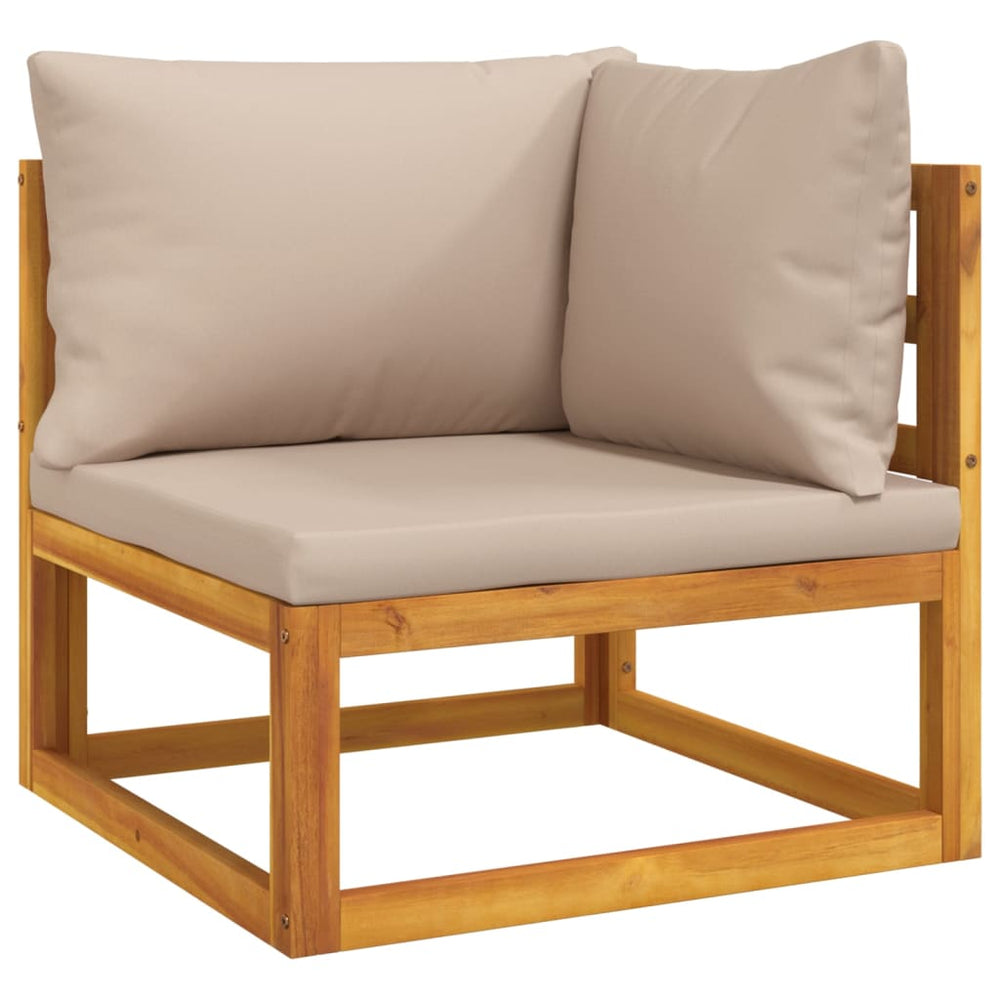 3-delige Loungeset met kussens massief hout taupe MeubelReus