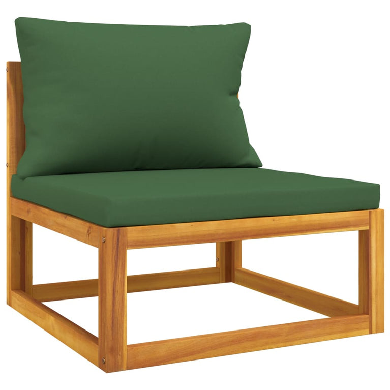 3-delige Loungeset met groene kussens massief hout MeubelReus