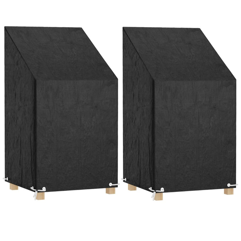 Tuinstoelhoezen 2 st met 8 oogjes 65x65x80/120 cm polyetheen MeubelReus