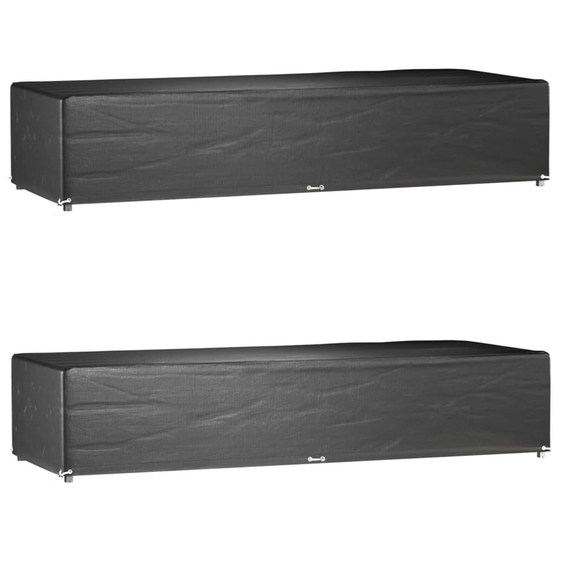 Ligbedhoezen 2 st met 12 oogjes 205x75x40 cm polyetheen MeubelReus