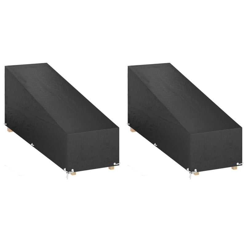 Ligbedhoezen 2 st met 12 oogjes 205x75x40/70 cm polyetheen