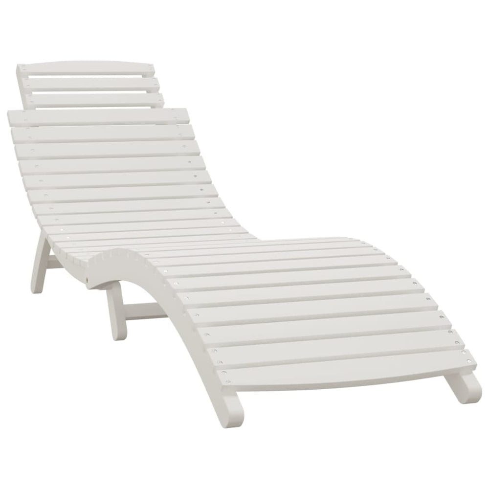 Ligbedden 2 st 184x55x64 cm massief acaciahout wit MeubelReus