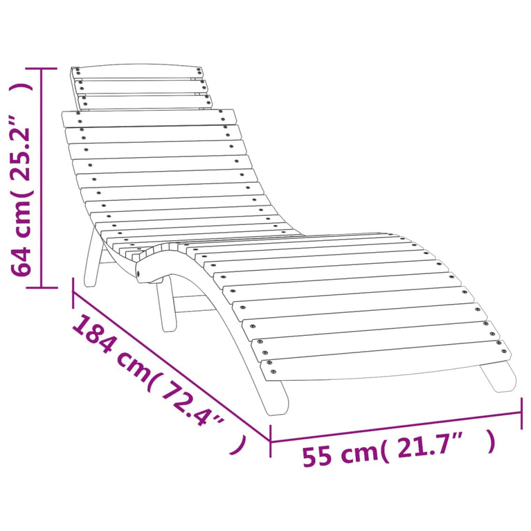 Ligbedden 2 st 184x55x64 cm massief acaciahout wit MeubelReus