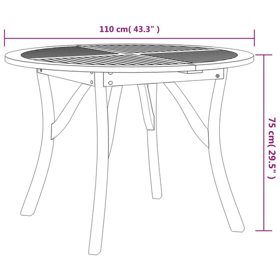 Tuintafel Ø 110 cm massief acaciahout MeubelReus