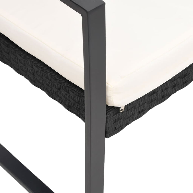 5-delige Tuinset met kussens polypropeen rattan zwart MeubelReus