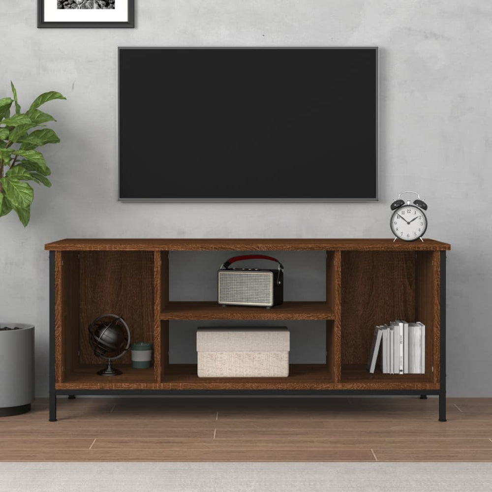 Tv-meubel 102x35x45 cm bewerkt hout bruin eikenkleur MeubelReus