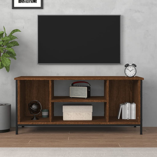 Tv-meubel 102x35x45 cm bewerkt hout bruin eikenkleur MeubelReus