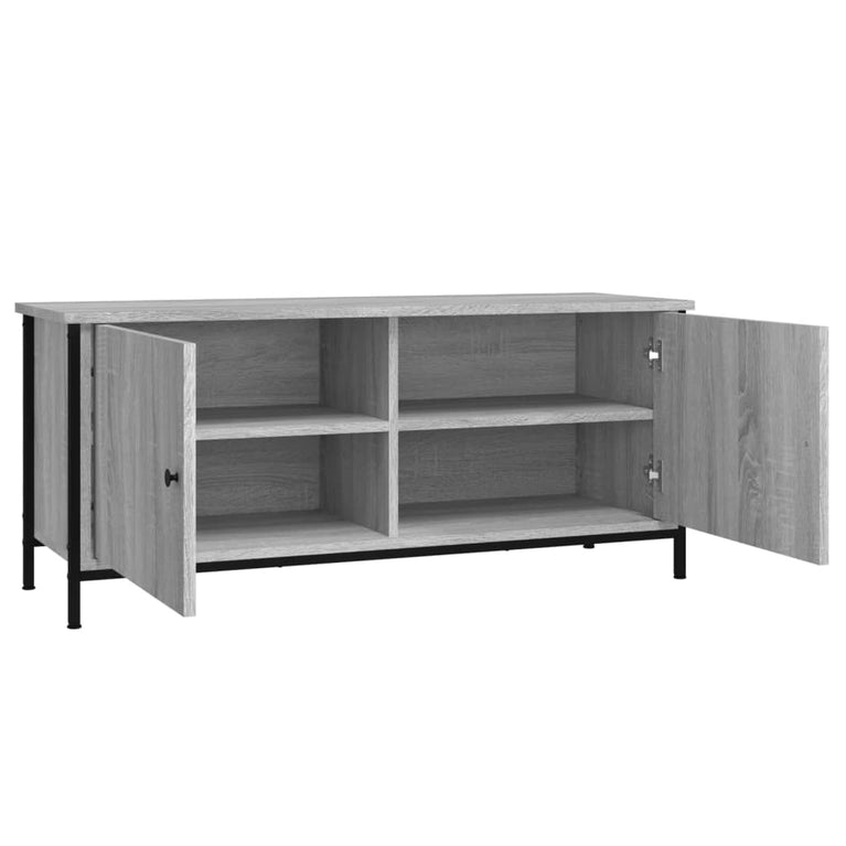 Tv-meubel 102x35x45 cm bewerkt hout grijs sonoma eikenkleurig MeubelReus