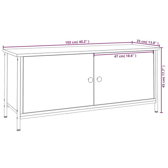Tv-meubel 102x35x45 cm bewerkt hout sonoma eikenkleurig MeubelReus