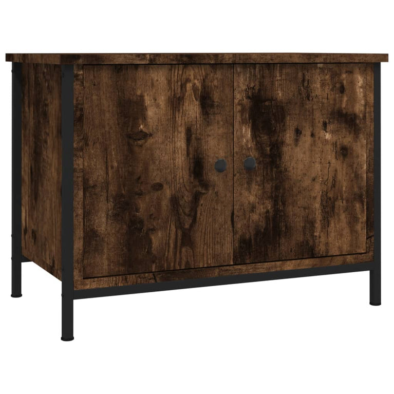 Tv-meubel met deuren 60x35x45 cm bewerkt hout gerookt eiken MeubelReus