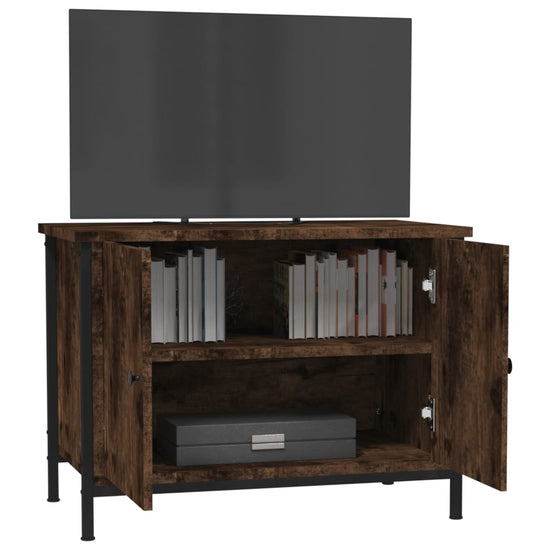 Tv-meubel met deuren 60x35x45 cm bewerkt hout gerookt eiken MeubelReus