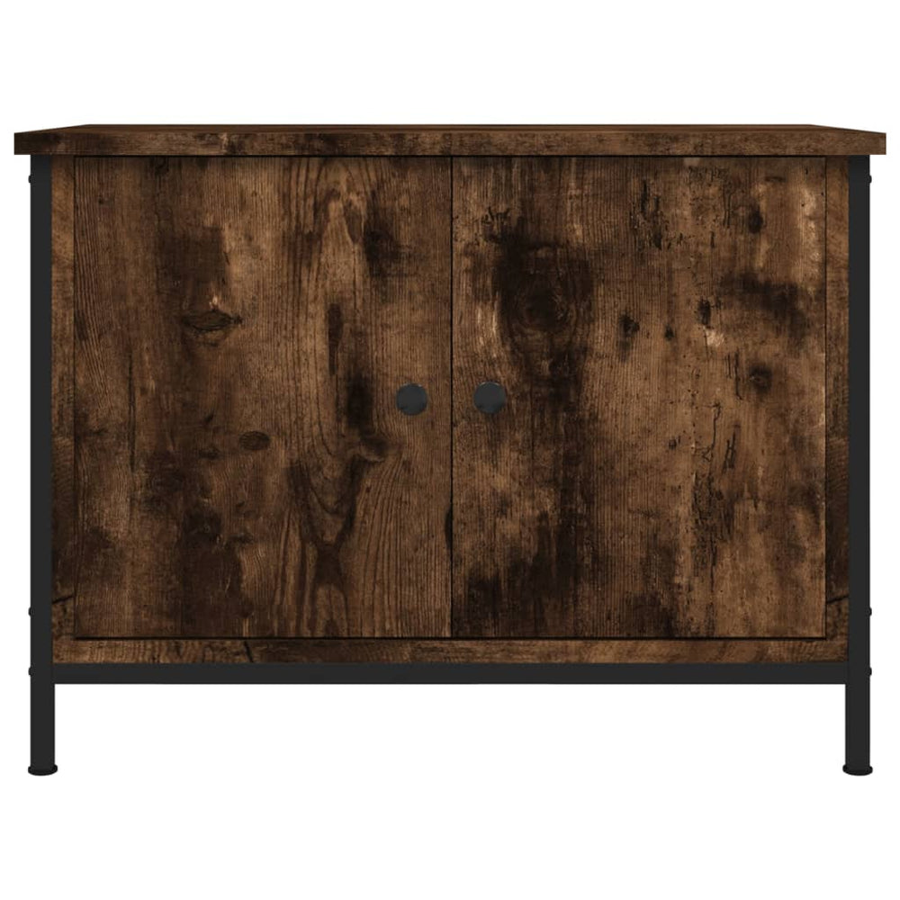 Tv-meubel met deuren 60x35x45 cm bewerkt hout gerookt eiken MeubelReus
