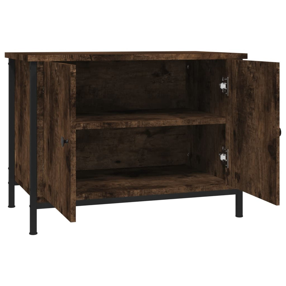 Tv-meubel met deuren 60x35x45 cm bewerkt hout gerookt eiken MeubelReus
