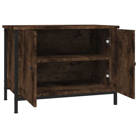 Tv-meubel met deuren 60x35x45 cm bewerkt hout gerookt eiken MeubelReus