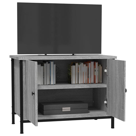 Tv-meubel met deuren 60x35x45 cm bewerkt hout grijs sonoma MeubelReus