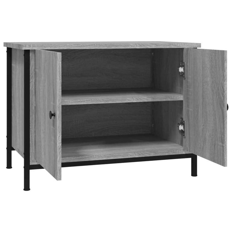 Tv-meubel met deuren 60x35x45 cm bewerkt hout grijs sonoma MeubelReus
