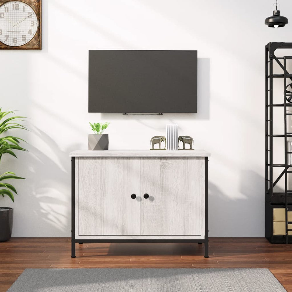 Tv-meubel met deuren 60x35x45 cm bewerkt hout grijs sonoma MeubelReus