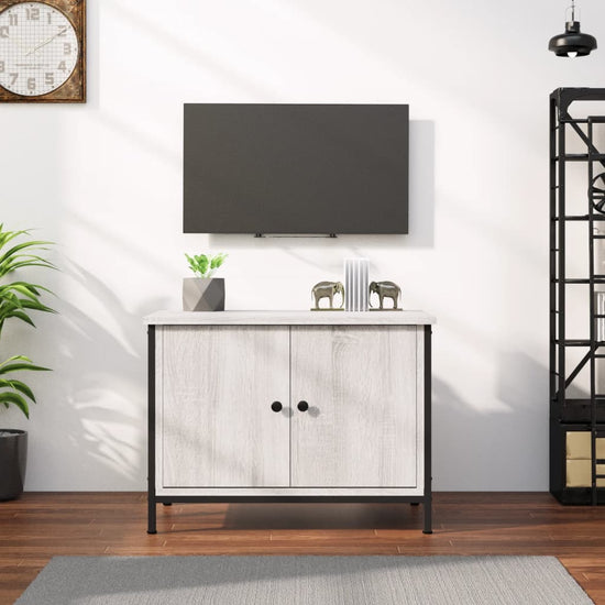 Tv-meubel met deuren 60x35x45 cm bewerkt hout grijs sonoma MeubelReus