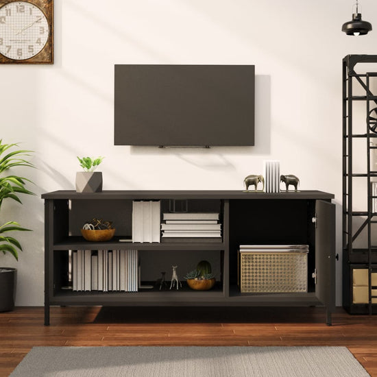 Tv-meubel 100x40x45 cm bewerkt hout zwart MeubelReus