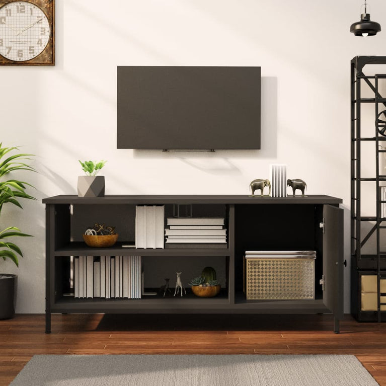 Tv-meubel 100x40x45 cm bewerkt hout zwart MeubelReus