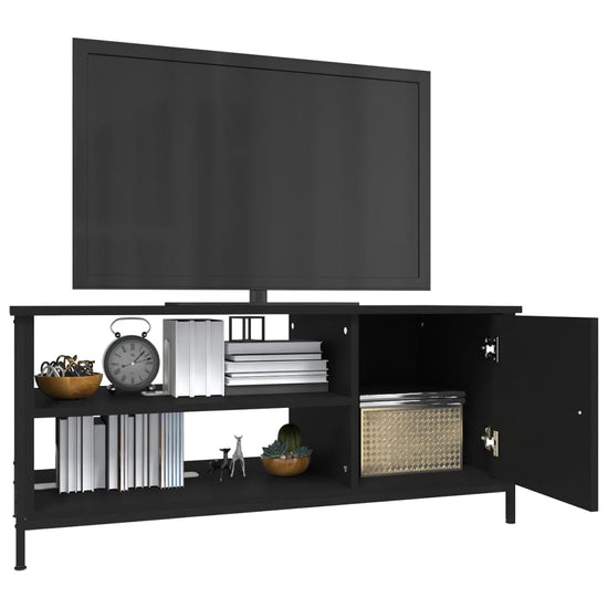 Tv-meubel 100x40x45 cm bewerkt hout zwart MeubelReus
