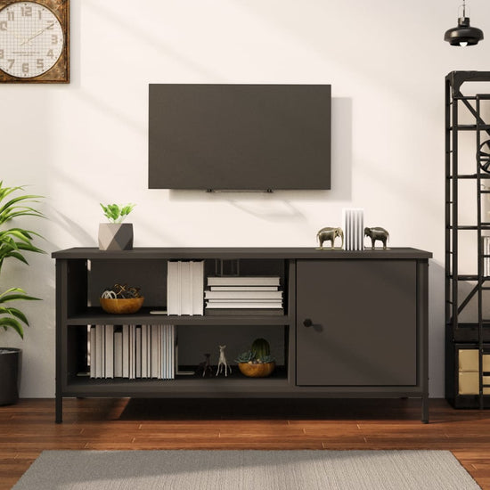 Tv-meubel 100x40x45 cm bewerkt hout zwart MeubelReus