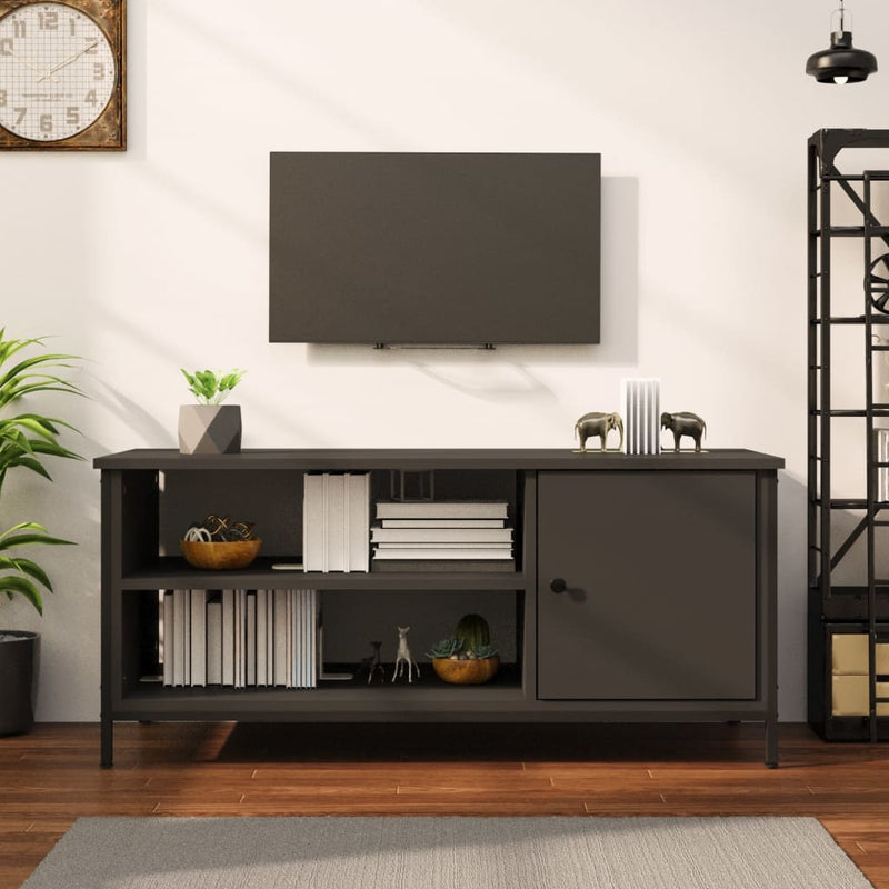 Tv-meubel 100x40x45 cm bewerkt hout zwart MeubelReus