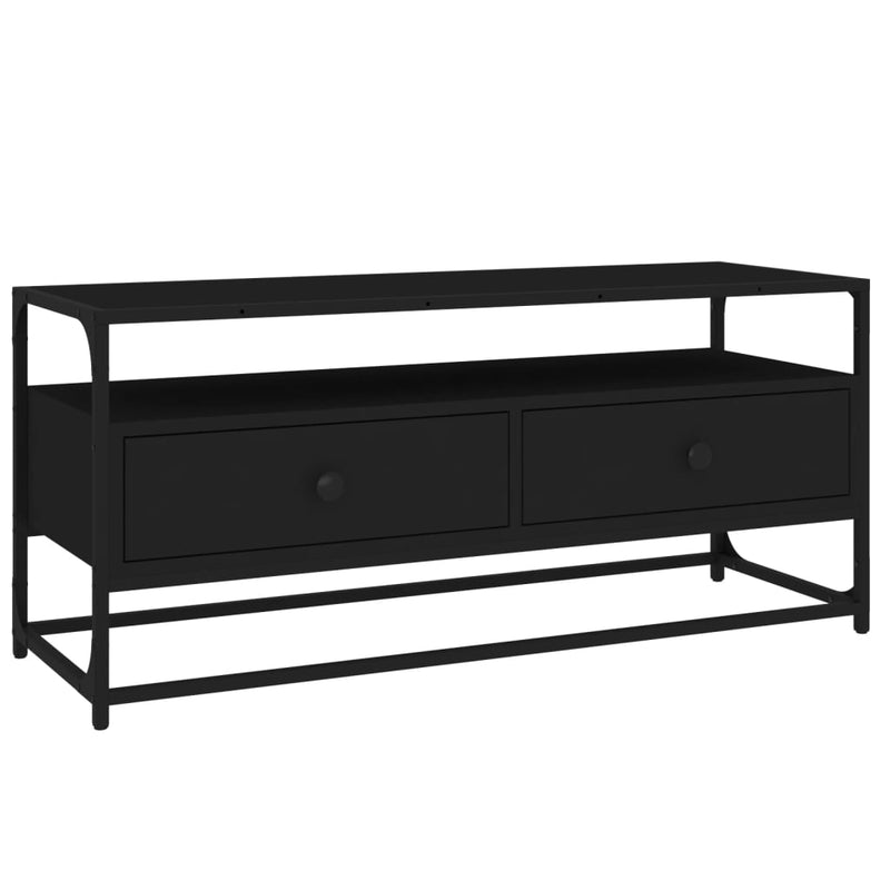 Tv-meubel 100x35x45 cm bewerkt hout zwart MeubelReus