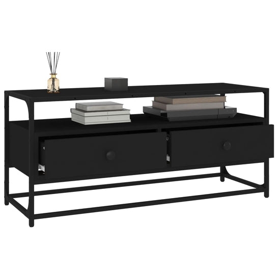 Tv-meubel 100x35x45 cm bewerkt hout zwart MeubelReus