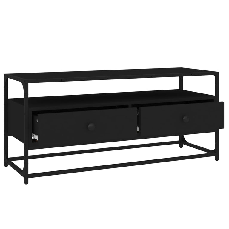 Tv-meubel 100x35x45 cm bewerkt hout zwart MeubelReus