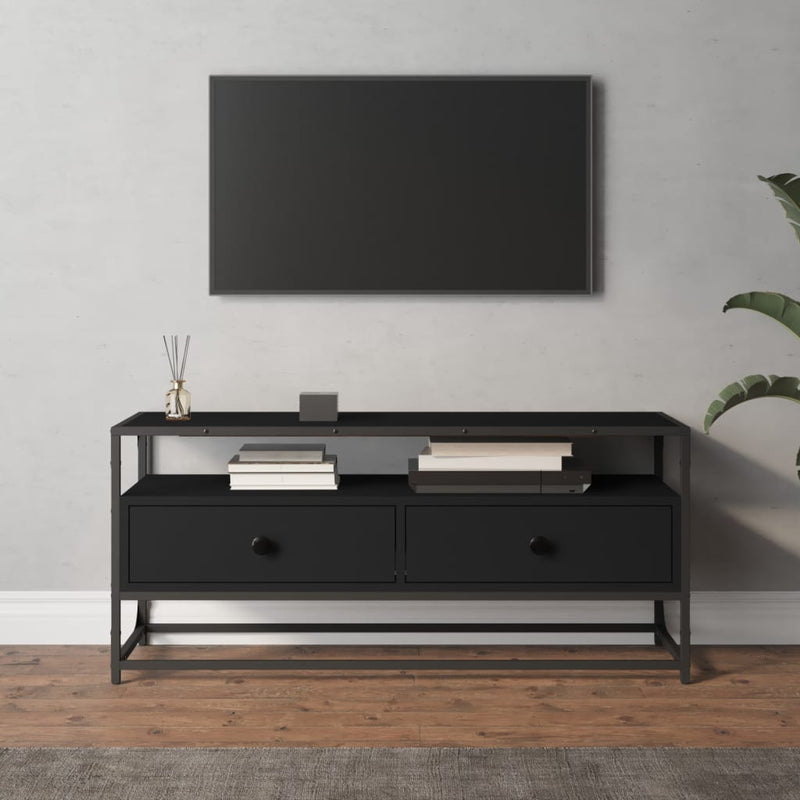 Tv-meubel 100x35x45 cm bewerkt hout zwart MeubelReus