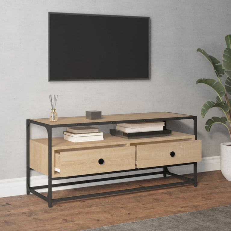 Tv-meubel 100x35x45 cm bewerkt hout sonoma eikenkleurig MeubelReus