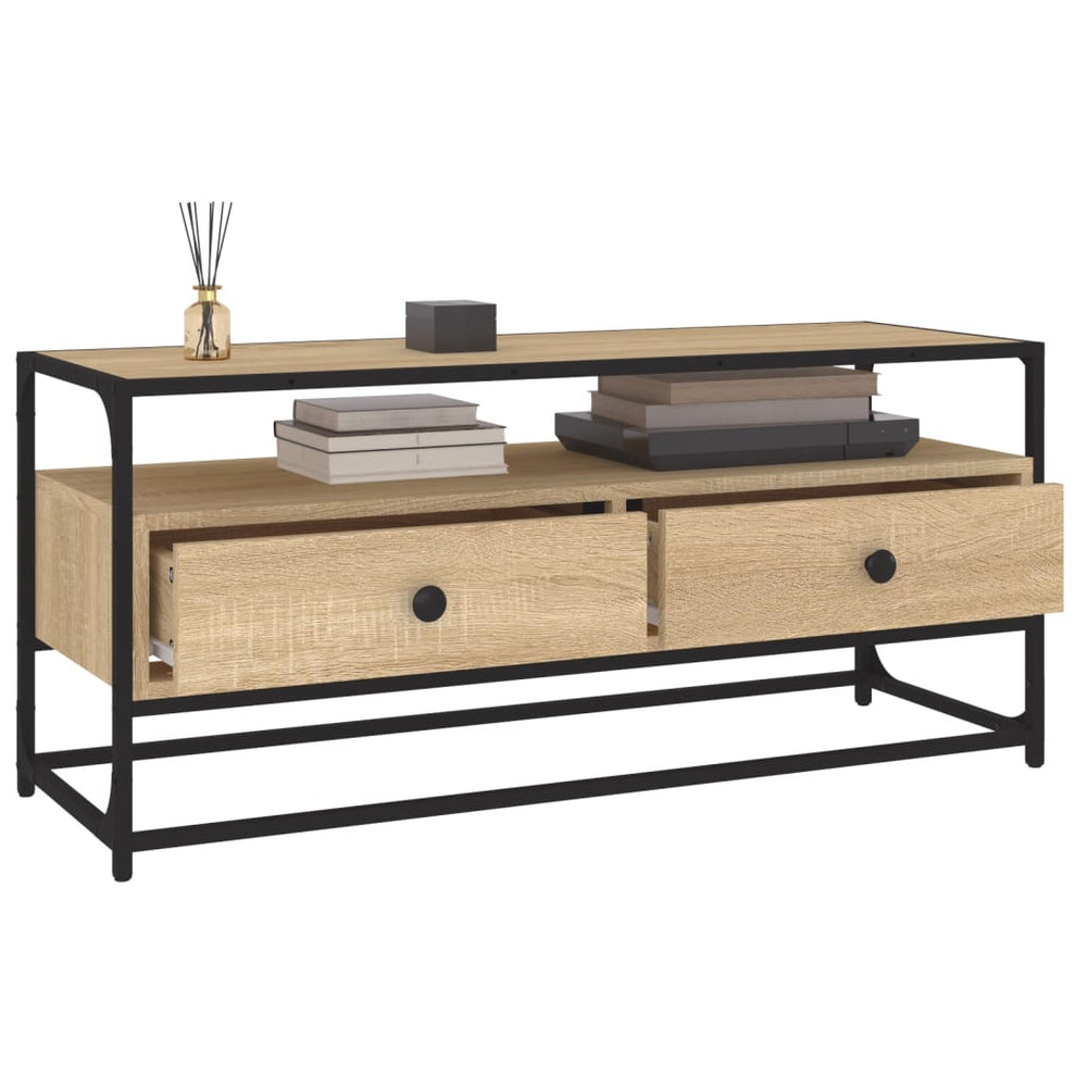 Tv-meubel 100x35x45 cm bewerkt hout sonoma eikenkleurig MeubelReus