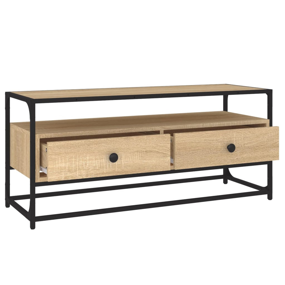 Tv-meubel 100x35x45 cm bewerkt hout sonoma eikenkleurig MeubelReus