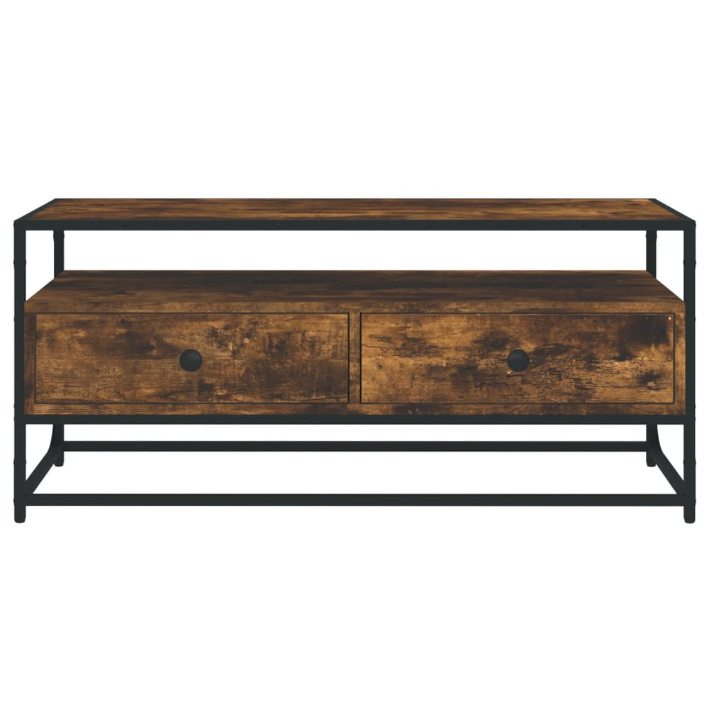 Tv-meubel 100x35x45 cm bewerkt hout gerookt eikenkleurig MeubelReus