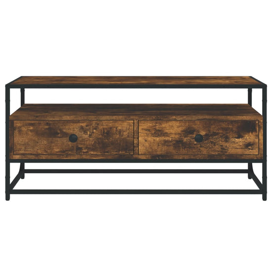 Tv-meubel 100x35x45 cm bewerkt hout gerookt eikenkleurig MeubelReus