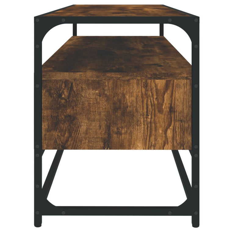 Tv-meubel 100x35x45 cm bewerkt hout gerookt eikenkleurig MeubelReus