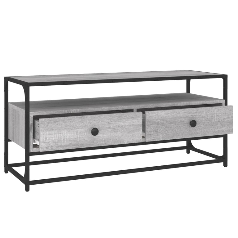 Tv-meubel 100x35x45 cm bewerkt hout grijs sonoma eikenkleurig MeubelReus