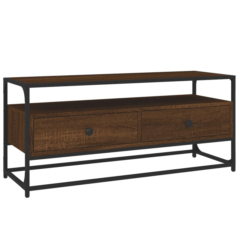 Tv-meubel 100x35x45 cm bewerkt hout bruin eikenkleur MeubelReus