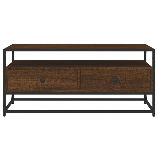 Tv-meubel 100x35x45 cm bewerkt hout bruin eikenkleur MeubelReus