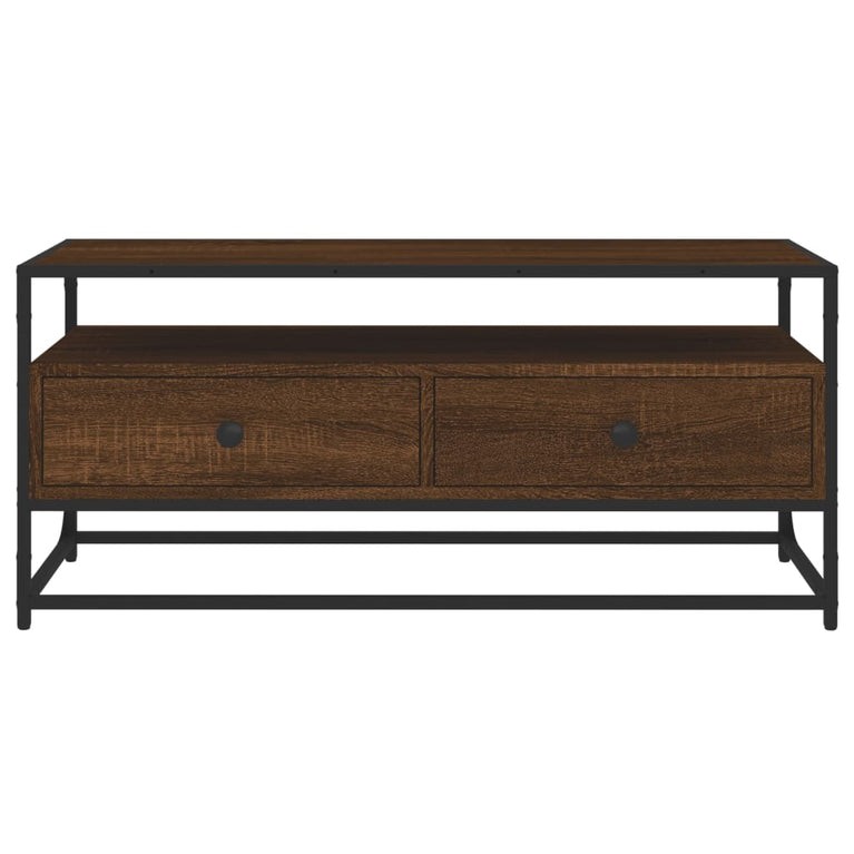 Tv-meubel 100x35x45 cm bewerkt hout bruin eikenkleur MeubelReus