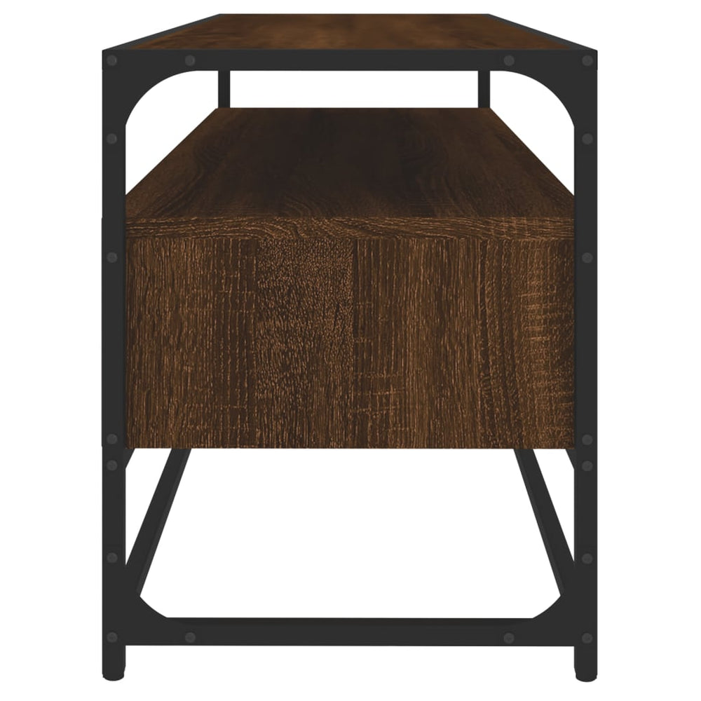 Tv-meubel 100x35x45 cm bewerkt hout bruin eikenkleur MeubelReus