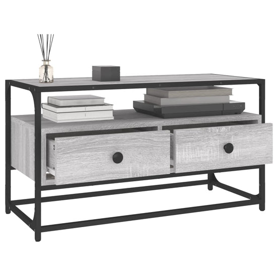 Tv-meubel 80x35x45 cm bewerkt hout grijs sonoma eikenkleurig MeubelReus
