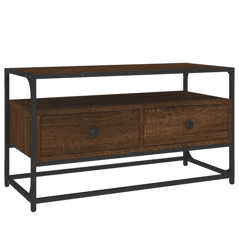 Tv-meubel 80x35x45 cm bewerkt hout bruin eikenkleur MeubelReus
