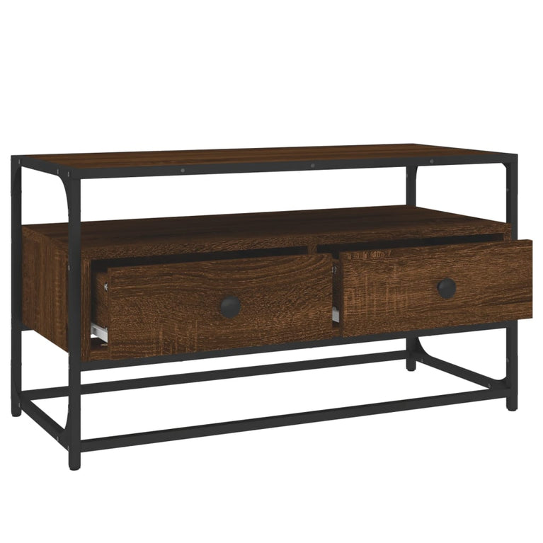 Tv-meubel 80x35x45 cm bewerkt hout bruin eikenkleur MeubelReus