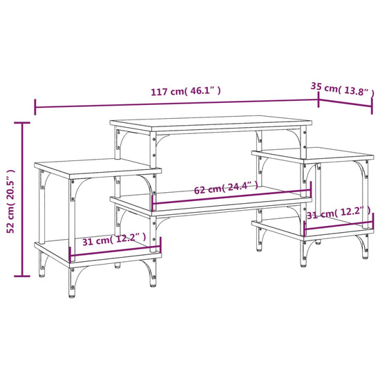 Tv-meubel 117x35x52 cm bewerkt hout zwart MeubelReus