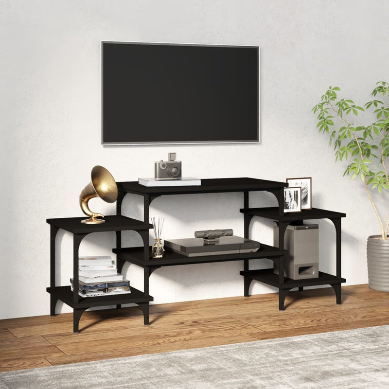 Tv-meubel 117x35x52 cm bewerkt hout zwart MeubelReus