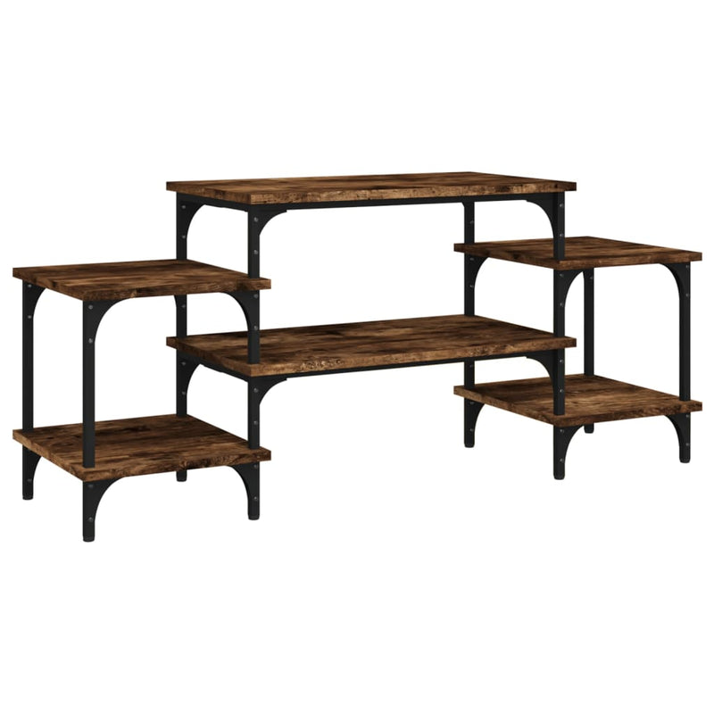 Tv-meubel 117x35x52 cm bewerkt hout gerookt eikenkleurig MeubelReus