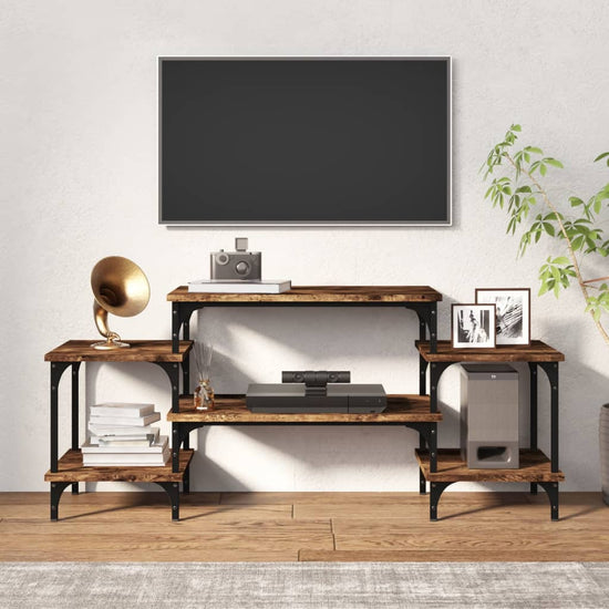 Tv-meubel 117x35x52 cm bewerkt hout gerookt eikenkleurig MeubelReus