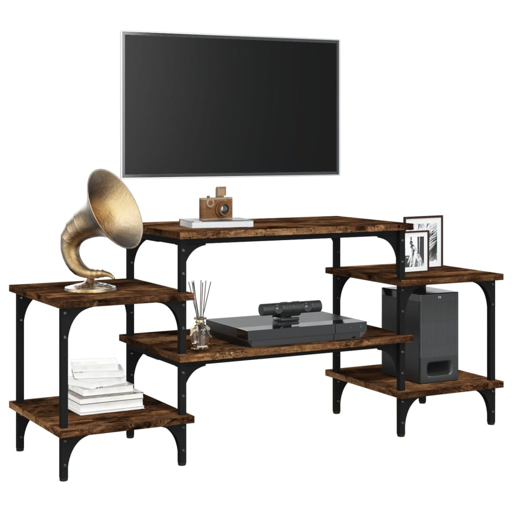 Tv-meubel 117x35x52 cm bewerkt hout gerookt eikenkleurig MeubelReus